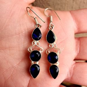 New Stunning Tanzanite 925 Silver Earrings.